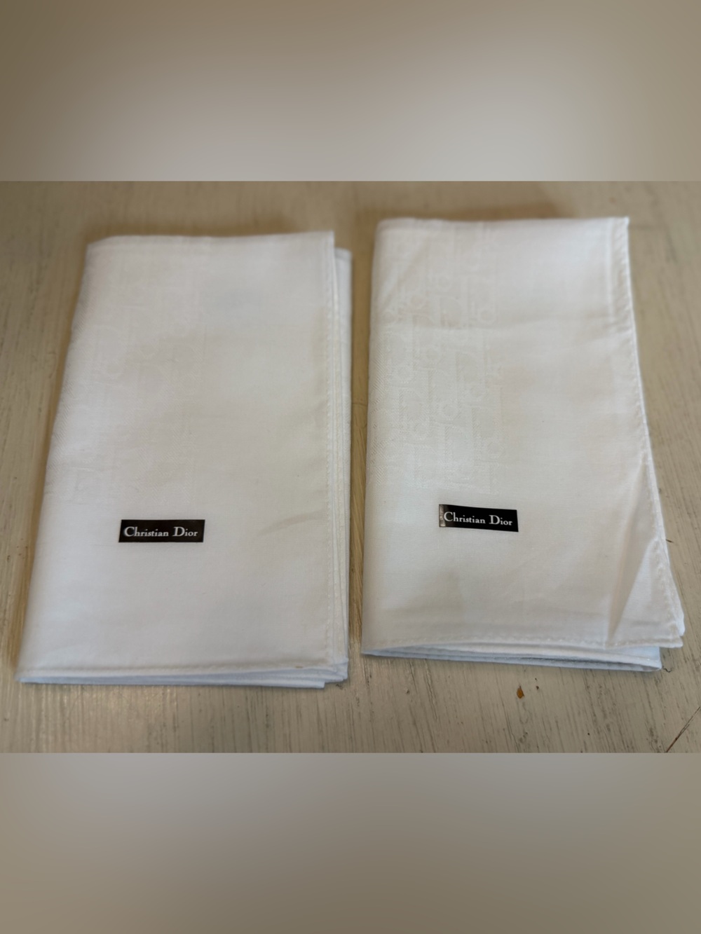NWOT Dior White Cotton Trotter Scarf/Handkerchief/Bandana